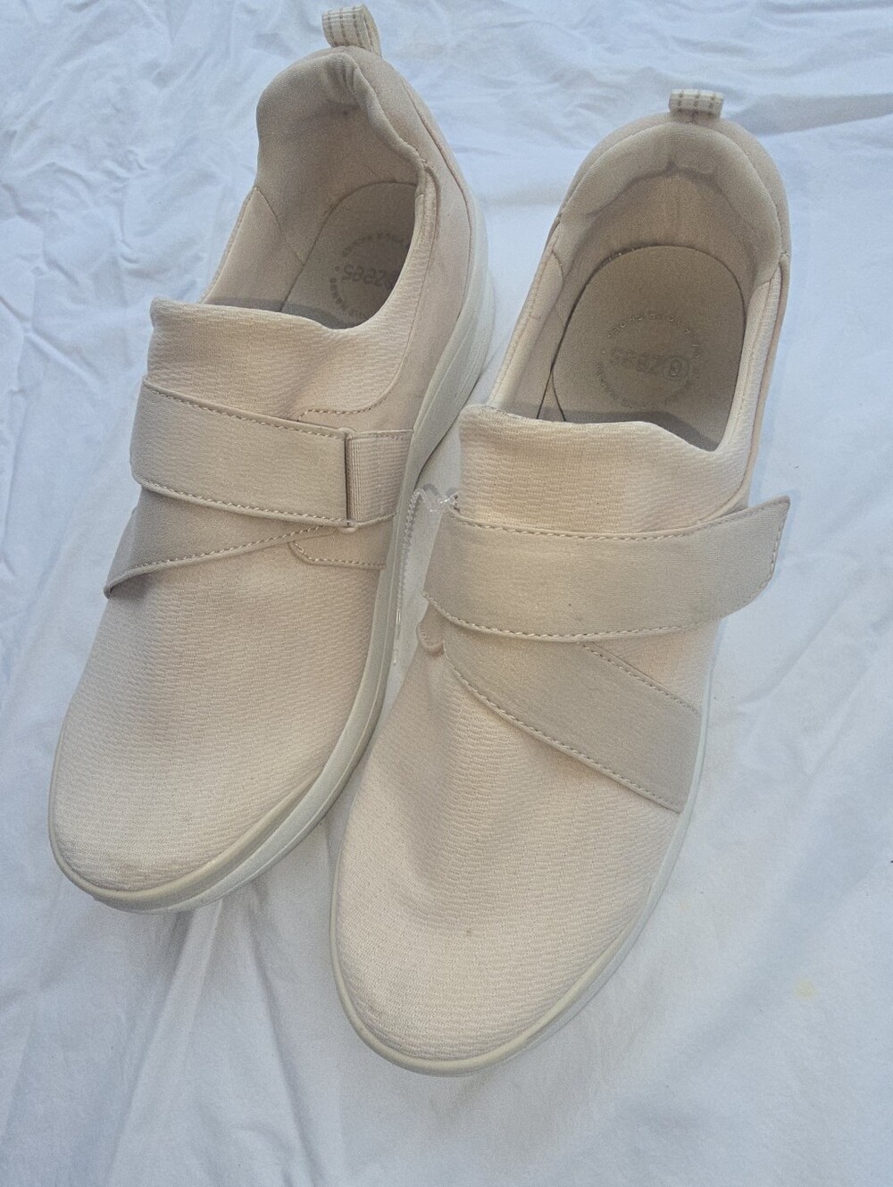 BZees Beige Slip On Sneakers Shoes